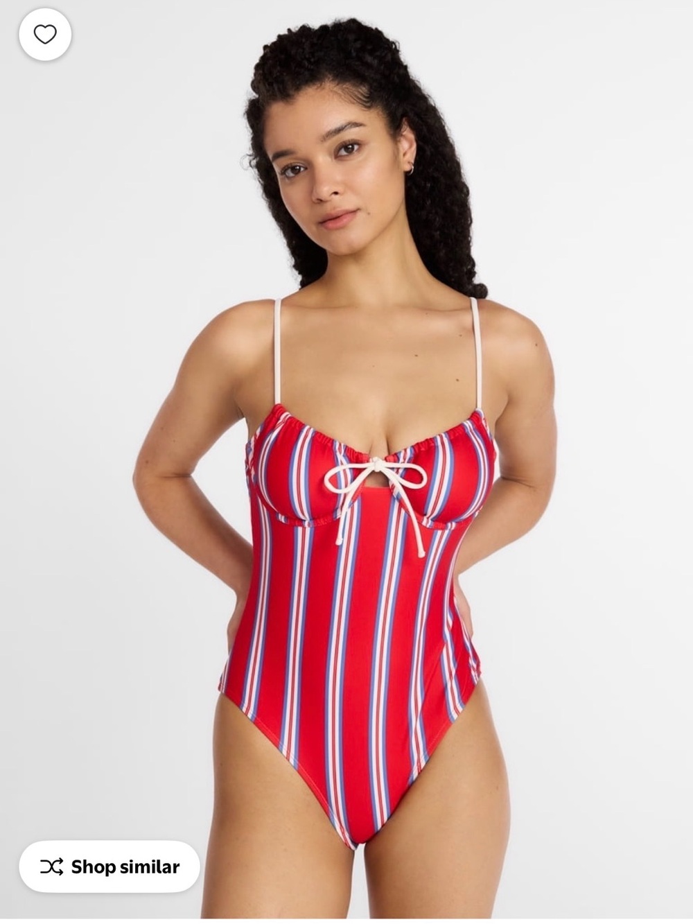 no boundaries red white blue striped one piece swimsuit medium retro americana
